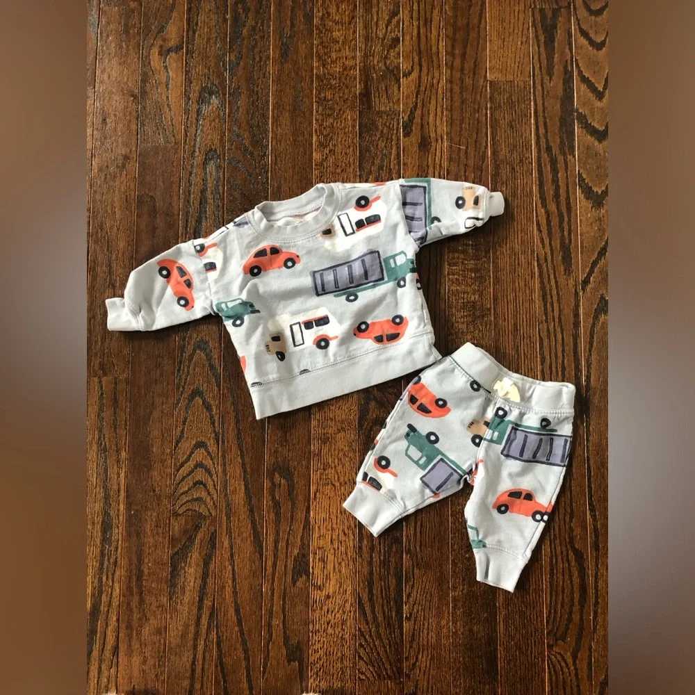 NWOT* Carter’s Just One You Boys 3M 2-Piece Trucks Sweatshirt & Jogger Pants Set